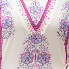 Cotton A-line Aari work Kurta with Palazzo & Dupatta