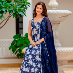 EthniFlair Floral Printed Floral Anarkali Kurta