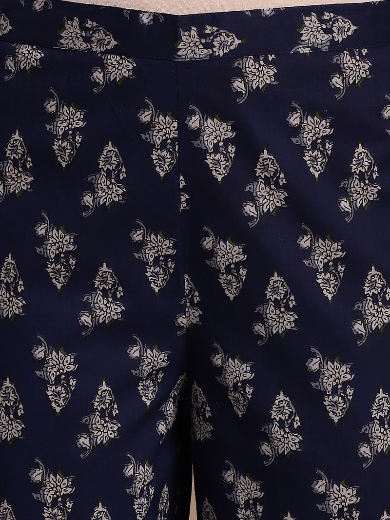 EthniFlair Floral Yoke Design Angrakha Aari Work Kurta with Trousers & Dupatta