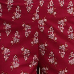 EthniFlair Floral Yoke Design Angrakha Aari Work Kurta with Trousers & Dupatta