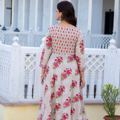 EthniFlair Floral Embroidered Empire Gotta Patti Kurta with Palazzos & Dupatta