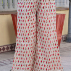 EthniFlair Floral Embroidered Empire Gotta Patti Kurta with Palazzos & Dupatta