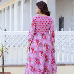 EthniFlair Floral Embroidered Empire Gotta Patti Kurta with Palazzos & Dupatta