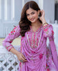 EthniFlair Floral Embroidered Empire Gotta Patti Kurta with Palazzos & Dupatta