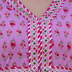 EthniFlair Floral Embroidered Empire Gotta Patti Kurta with Palazzos & Dupatta