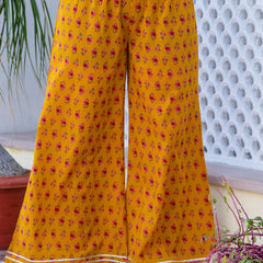 EthniFlair Floral Embroidered Empire Gotta Patti Kurta with Palazzos & Dupatta