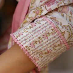 EthniFlair Floral Printed Thread Work Kurta with Trousers & Dupatta