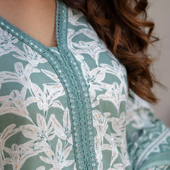 EthniFlair Floral Printed Mirror Work Kurta with Trousers & Dupatta