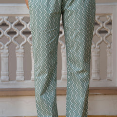 EthniFlair Floral Printed Mirror Work Kurta with Trousers & Dupatta