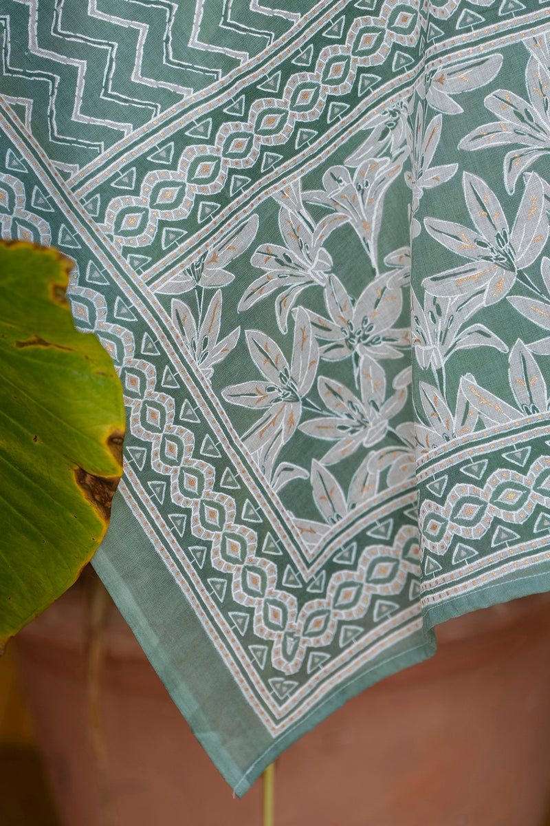 EthniFlair Floral Printed Mirror Work Kurta with Trousers & Dupatta