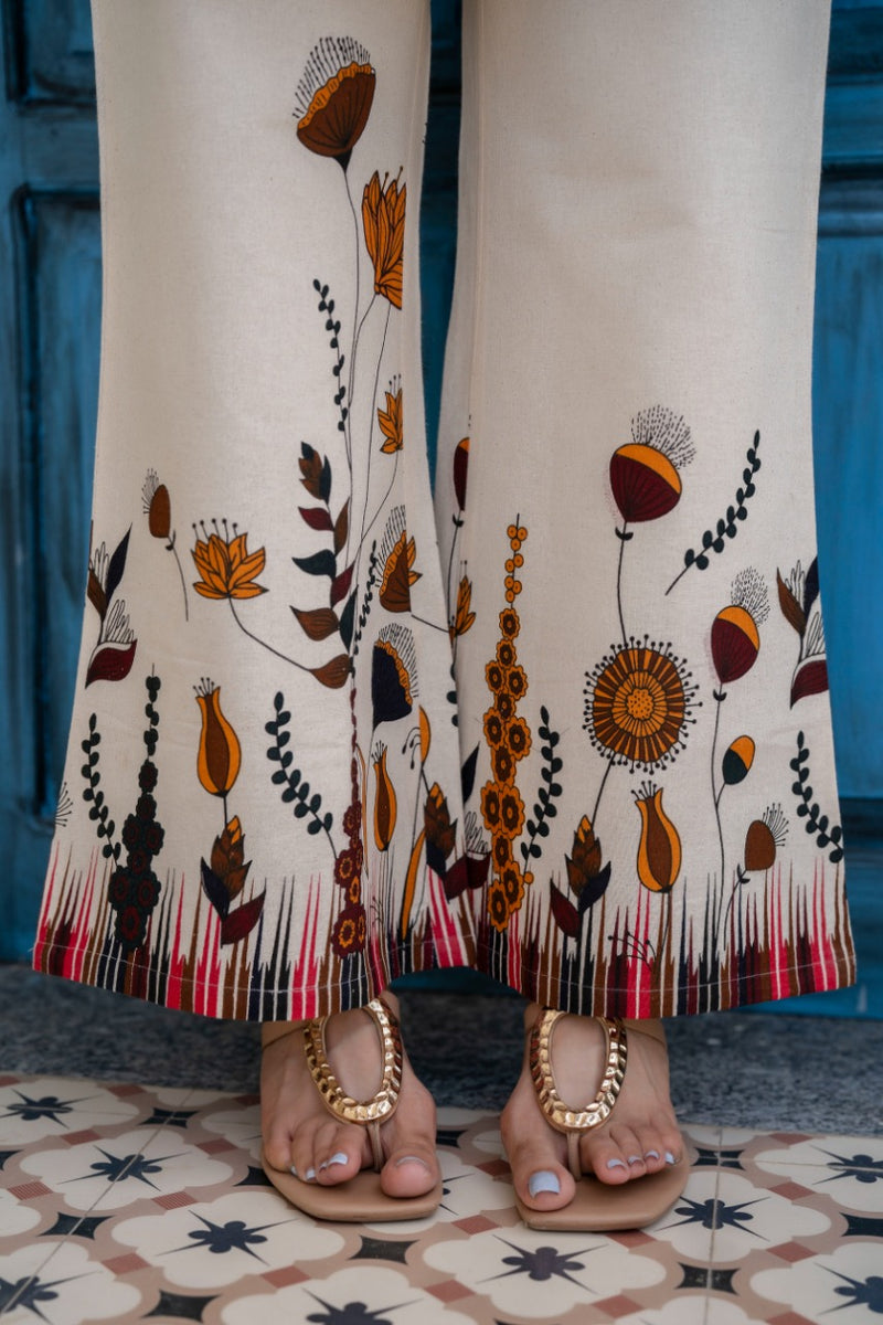 EthniFlair Printed Tunic With Trousers Co-Ords Set