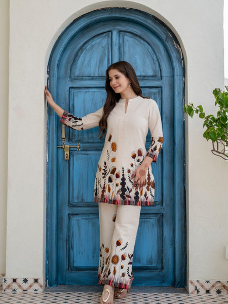 EthniFlair Printed Tunic With Trousers Co-Ords Set