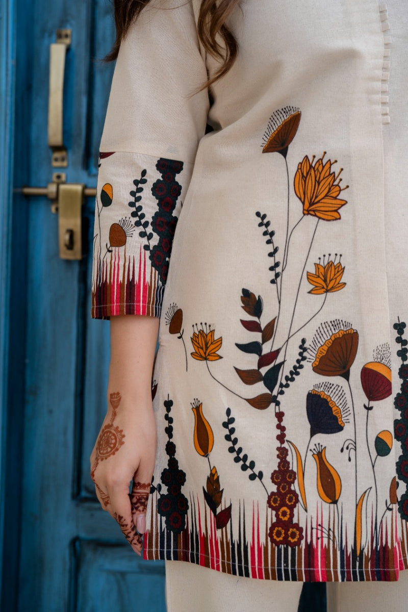 EthniFlair Printed Tunic With Trousers Co-Ords Set