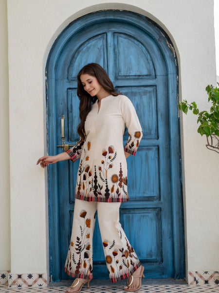 EthniFlair Printed Tunic With Trousers Co-Ords Set