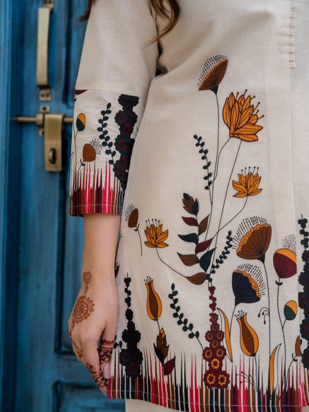 EthniFlair Printed Tunic With Trousers Co-Ords Set